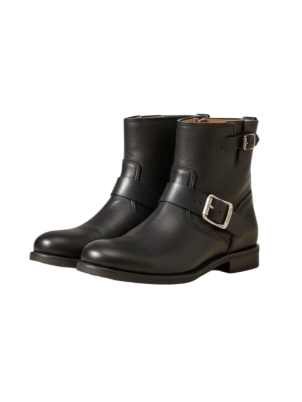 Frye Tyler Engineer Black Leather Ankle Moto Buckles Boots 6.5 NEW